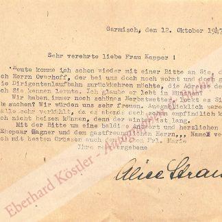 Strauss, Alice, Schwiegertochter von Richard Strauss (1904-1991). Strauss, Alice, Schwiegertochter von Richard Strauss (1904-1991).
