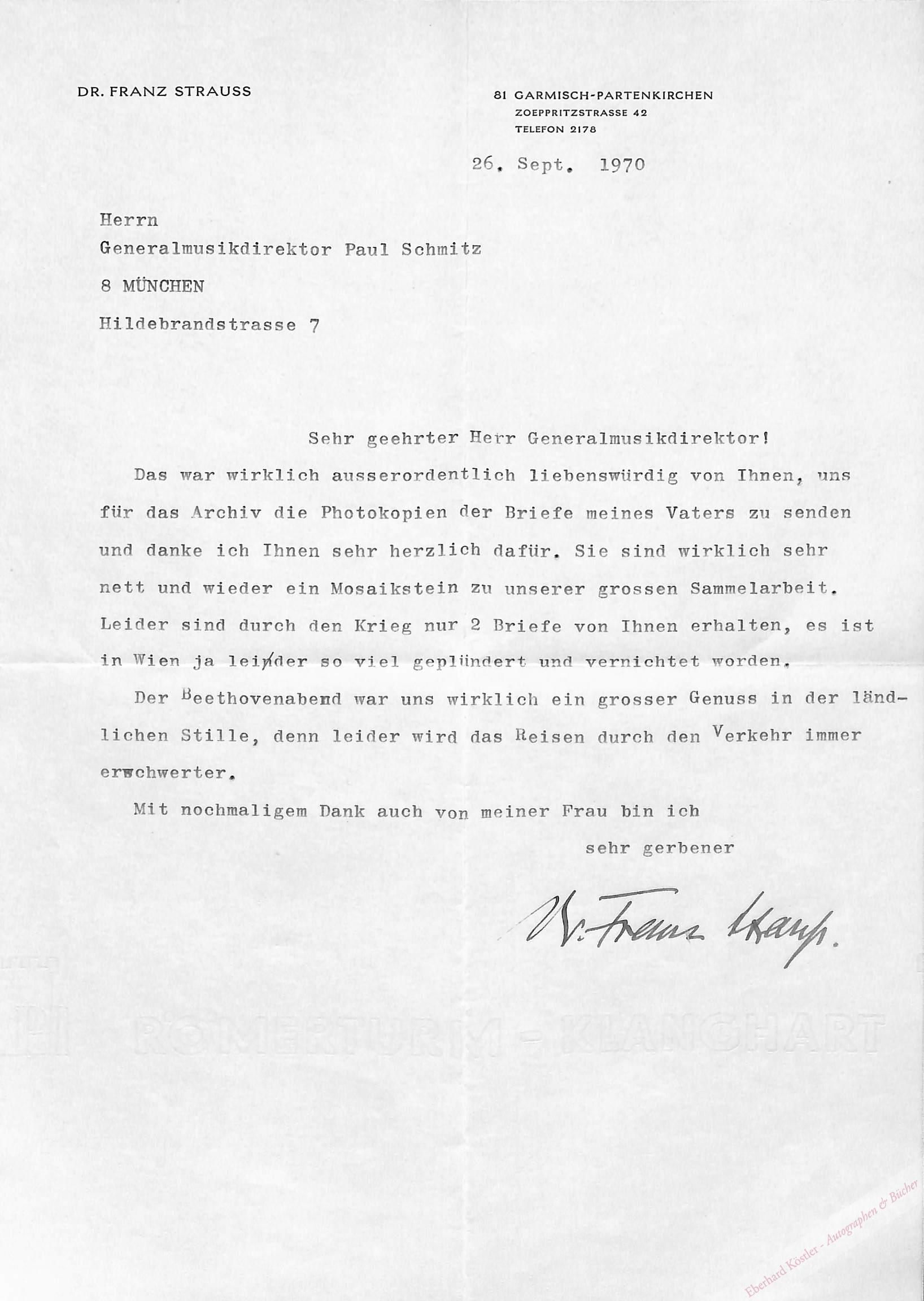 Strauss, Franz, Sohn von Richard Strauss, Jurist (1897-1980). Strauss, Franz, Sohn von Richard Strauss, Jurist (1897-1980).