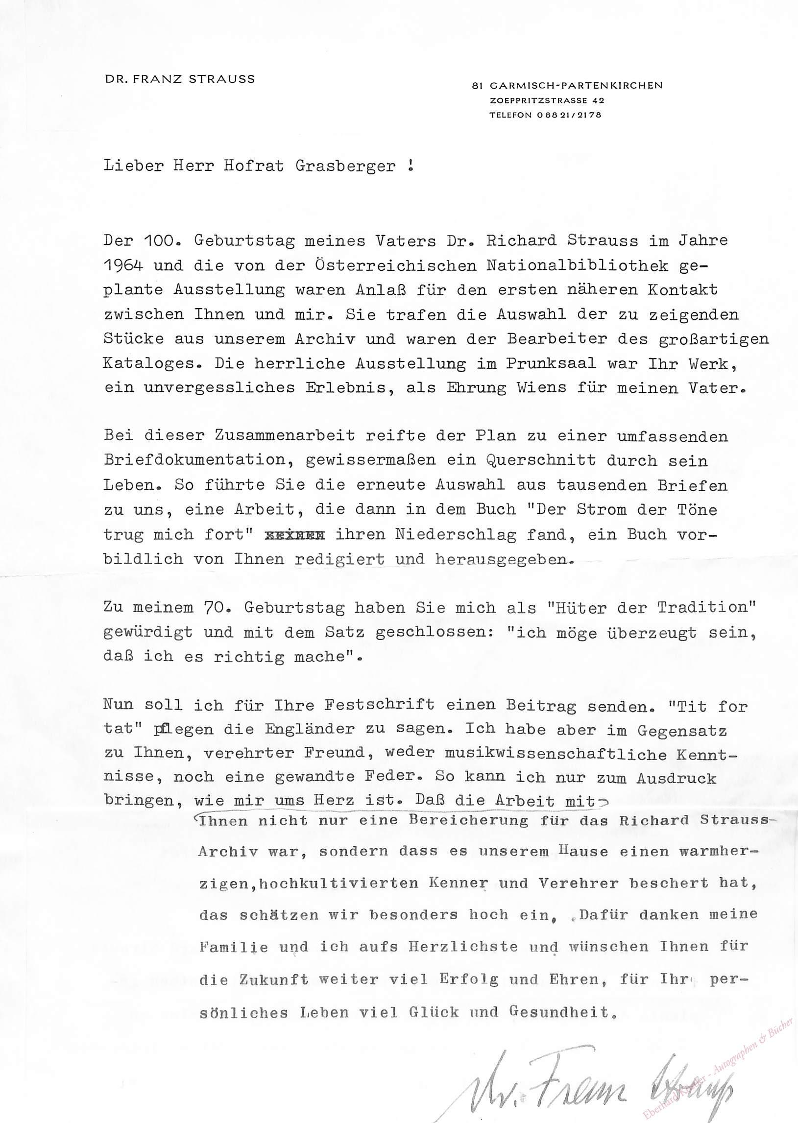 Strauss, Franz, Sohn von Richard Strauss, Jurist (1897-1980). Strauss, Franz, Sohn von Richard Strauss, Jurist (1897-1980).