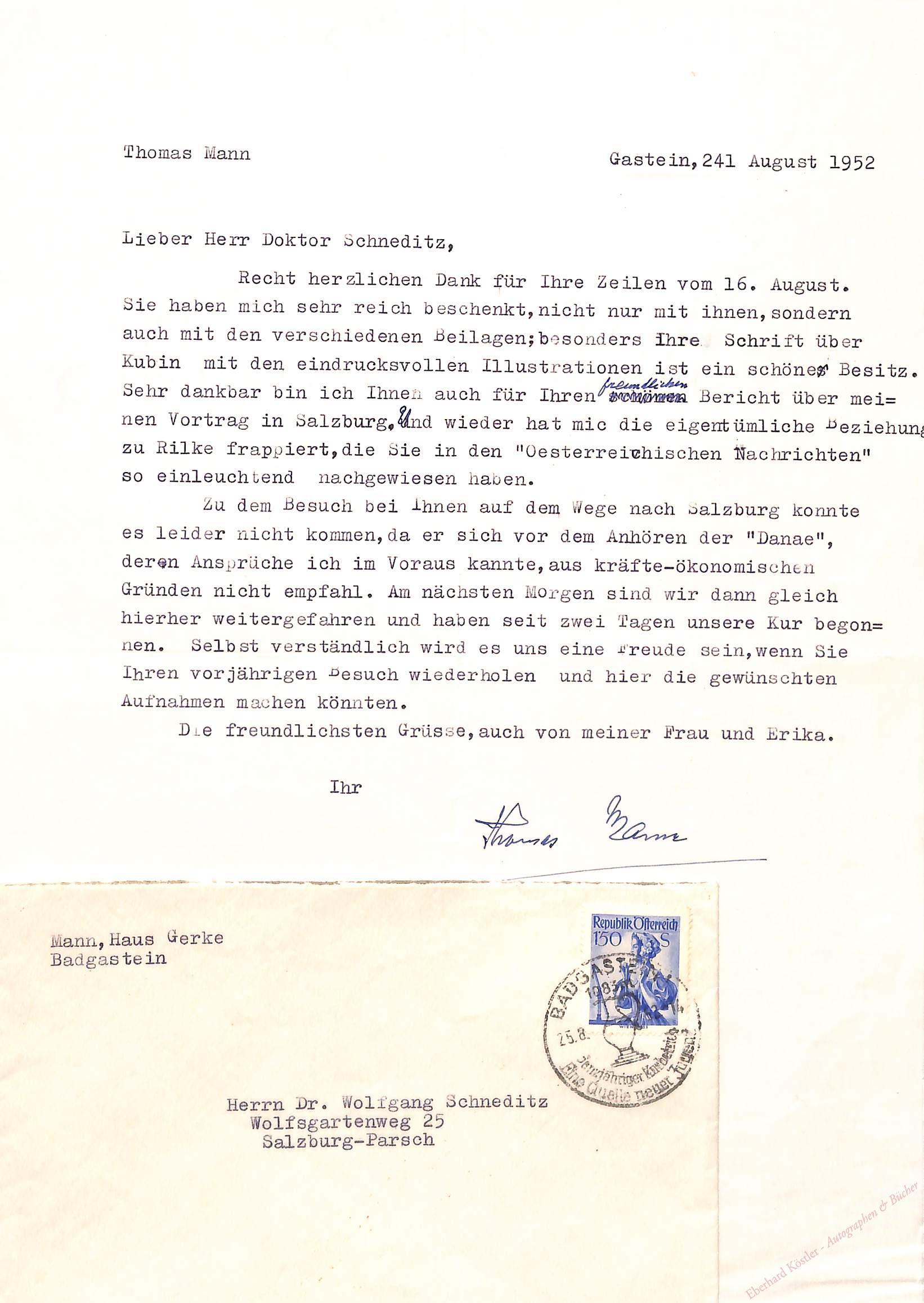Mann, Thomas, Schriftsteller und Nobelpreisträger (1875-1955). Mann, Thomas, Schriftsteller und Nobelpreisträger (1875-1955).