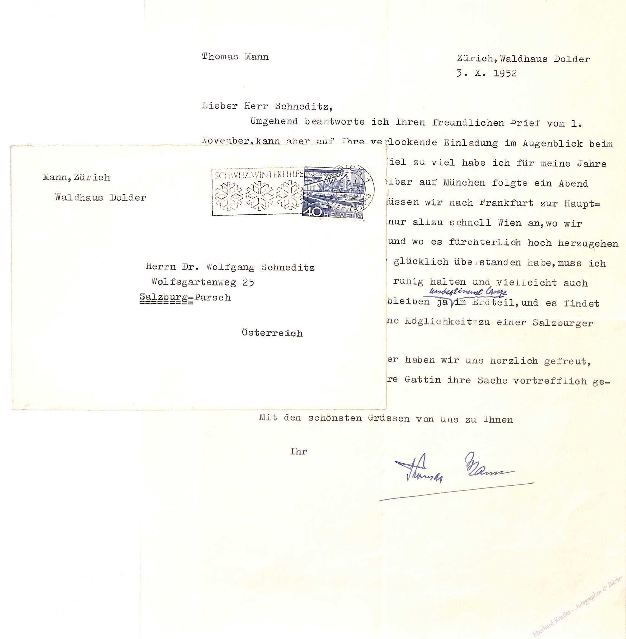 Mann, Thomas, Schriftsteller und Nobelpreisträger (1875-1955). Mann, Thomas, Schriftsteller und Nobelpreisträger (1875-1955).