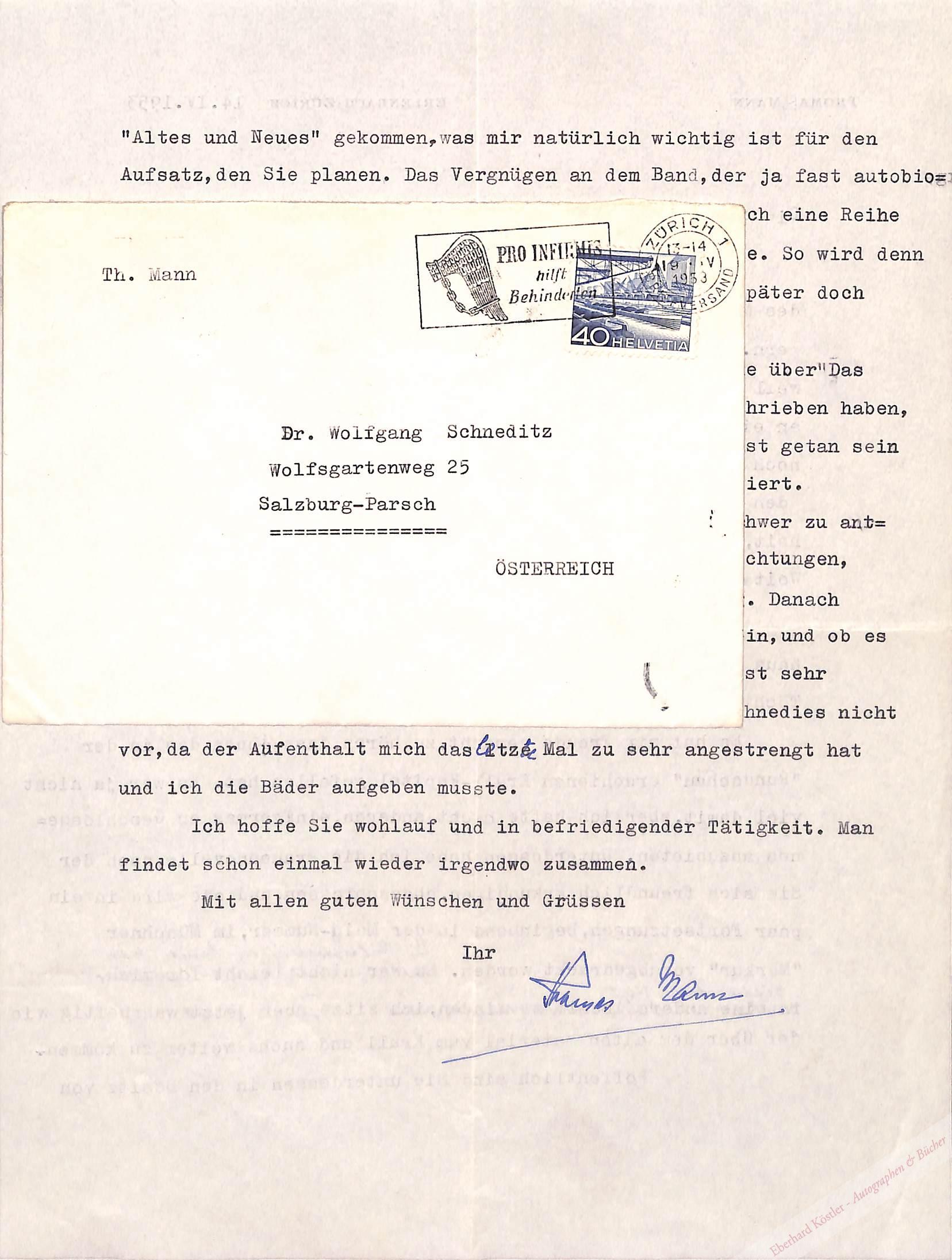 Mann, Thomas, Schriftsteller und Nobelpreisträger (1875-1955). Mann, Thomas, Schriftsteller und Nobelpreisträger (1875-1955).
