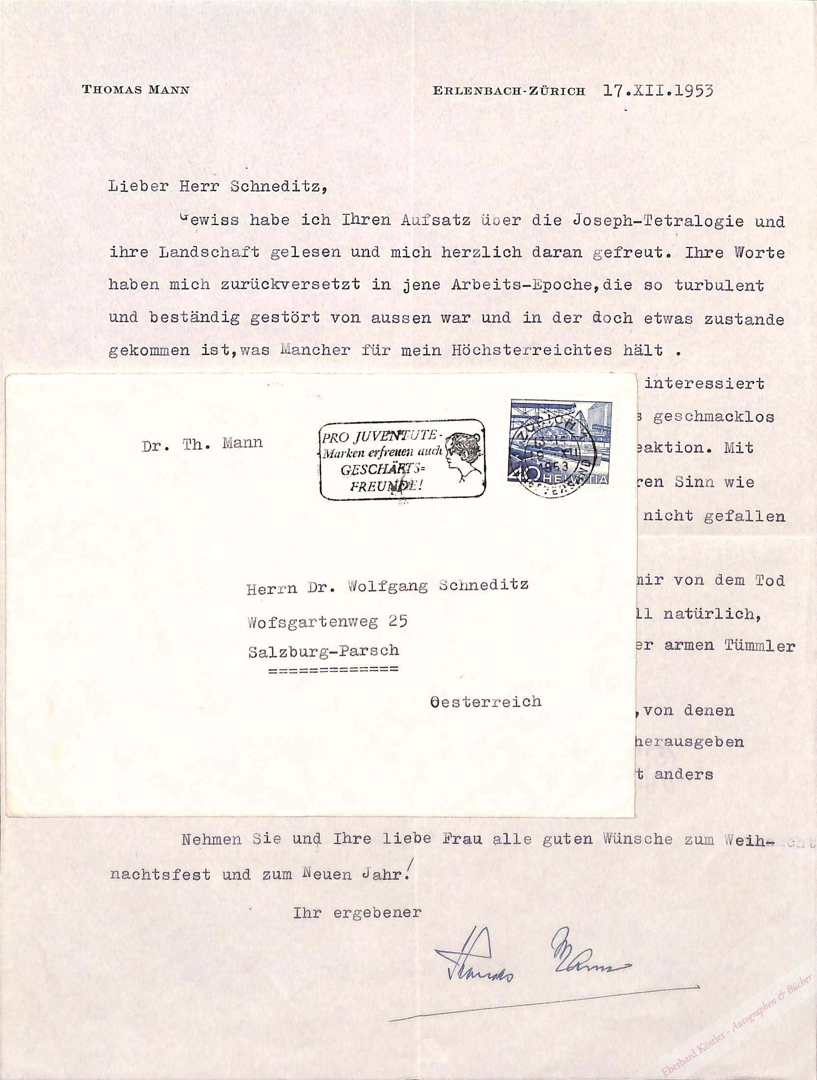 Mann, Thomas, Schriftsteller und Nobelpreisträger (1875-1955). Mann, Thomas, Schriftsteller und Nobelpreisträger (1875-1955).