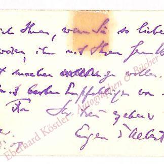 Albert, Eugen d', Komponist (1864-1932). Albert, Eugen d', Komponist (1864-1932).