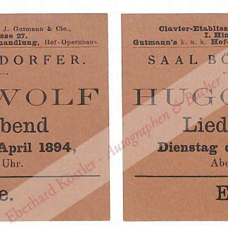 Wolf, Hugo, Komponist (1860-1903). Wolf, Hugo, Komponist (1860-1903).