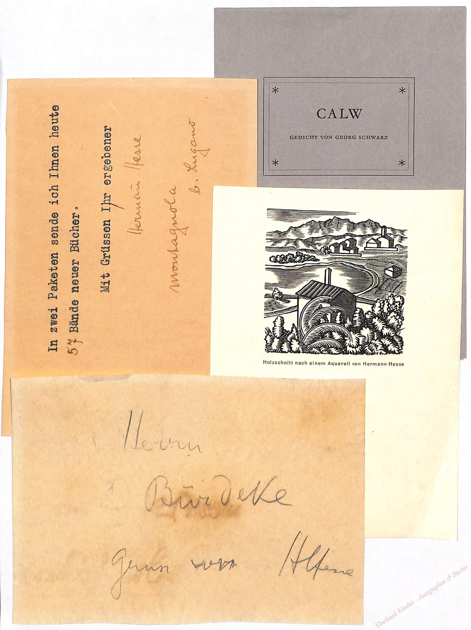 Hesse, Hermann, Schriftsteller und Nobelpreisträger (1877-1962). Hesse, Hermann, Schriftsteller und Nobelpreisträger (1877-1962).