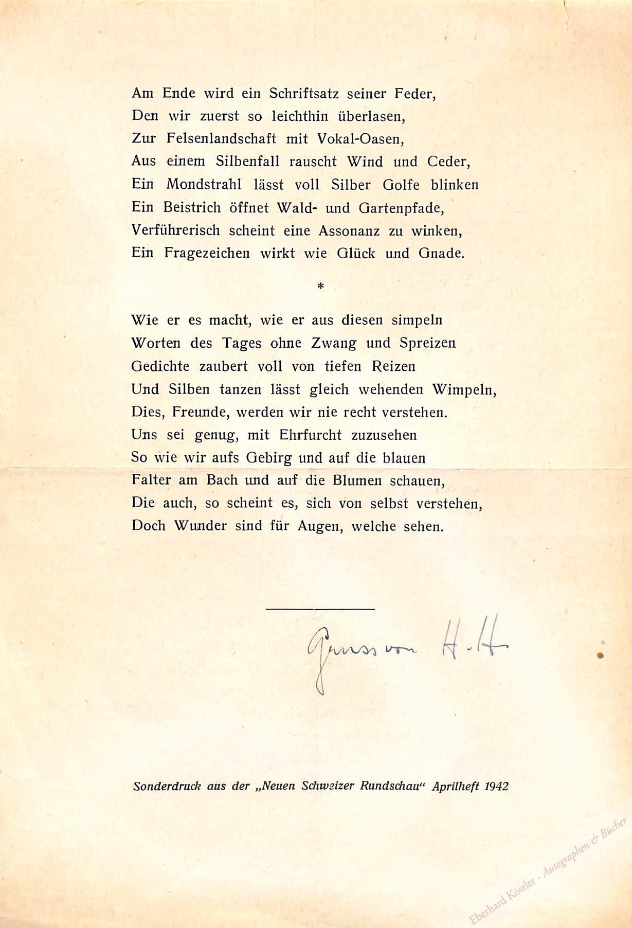 Hesse, Hermann, Schriftsteller und Nobelpreisträger (1877-1962). Hesse, Hermann, Schriftsteller und Nobelpreisträger (1877-1962).