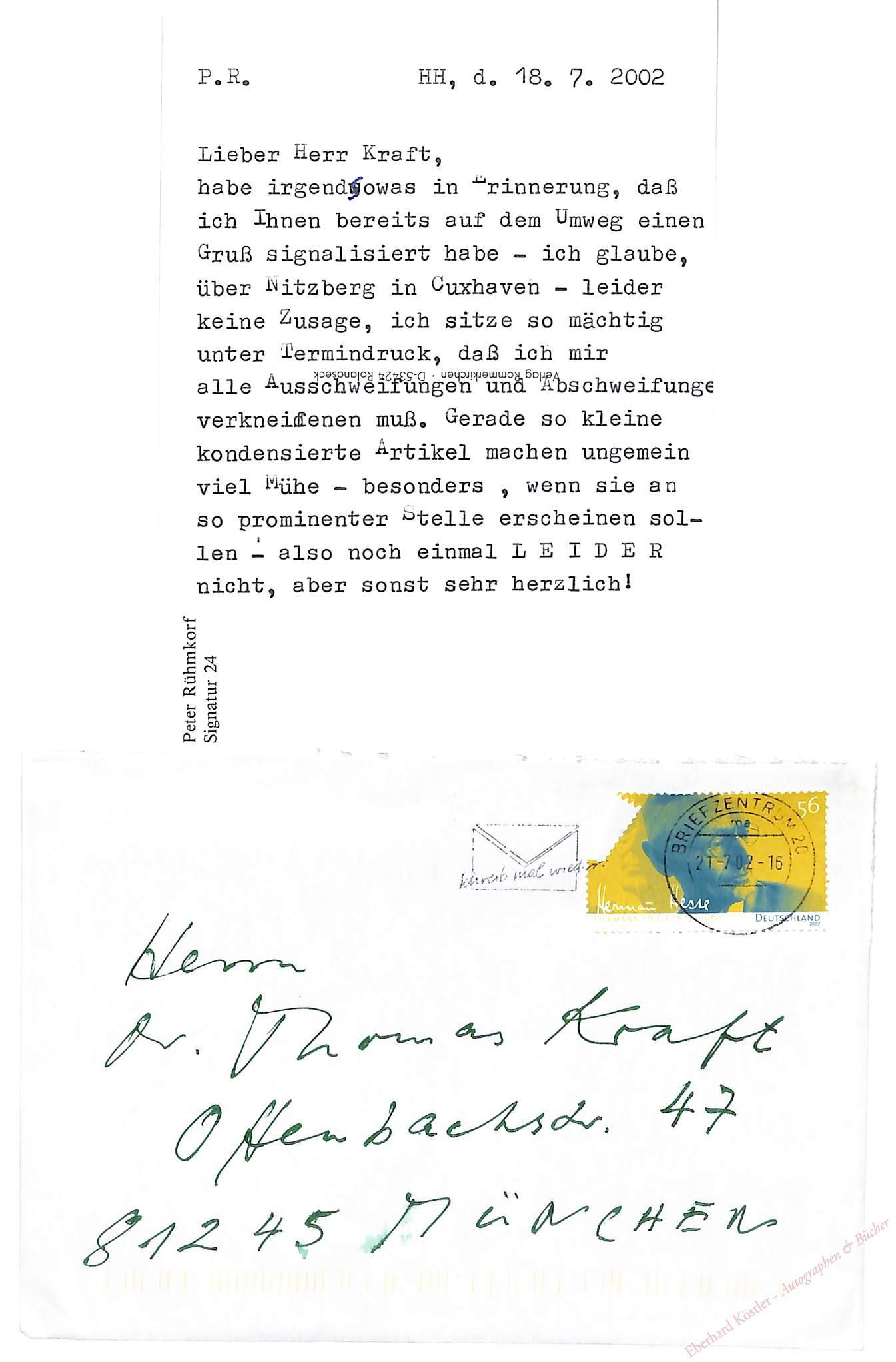Rühmkorf, Peter, Schriftsteller (1929-2008). Rühmkorf, Peter, Schriftsteller (1929-2008).