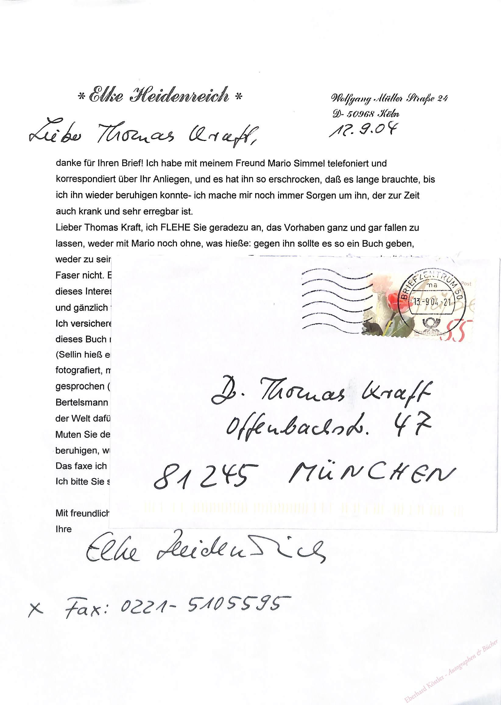Heidenreich, Elke, Schriftstellerin (geb. 1943). Heidenreich, Elke, Schriftstellerin (geb. 1943).