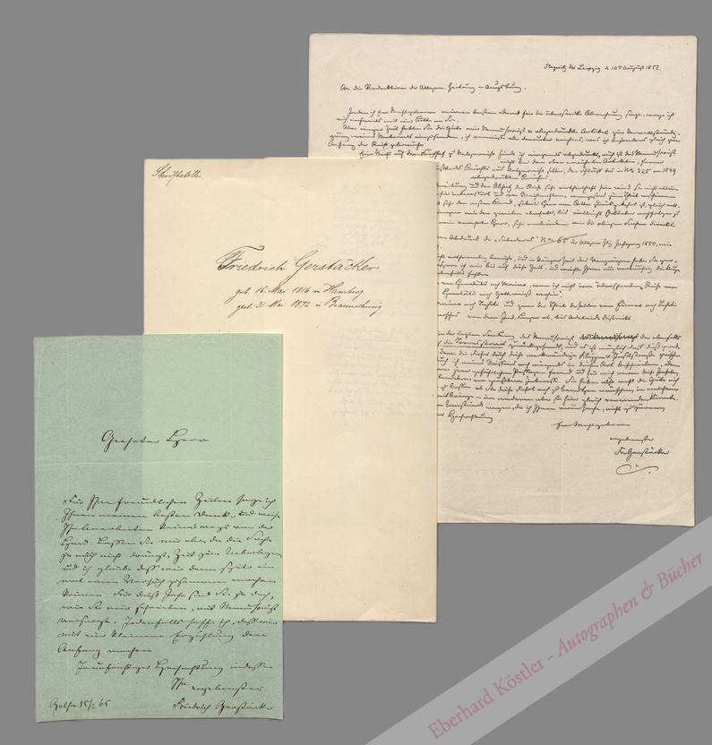 Gerstäcker, Friedrich, Schriftsteller und Reisender (1816-1872). Gerstäcker, Friedrich, Schriftsteller und Reisender (1816-1872).