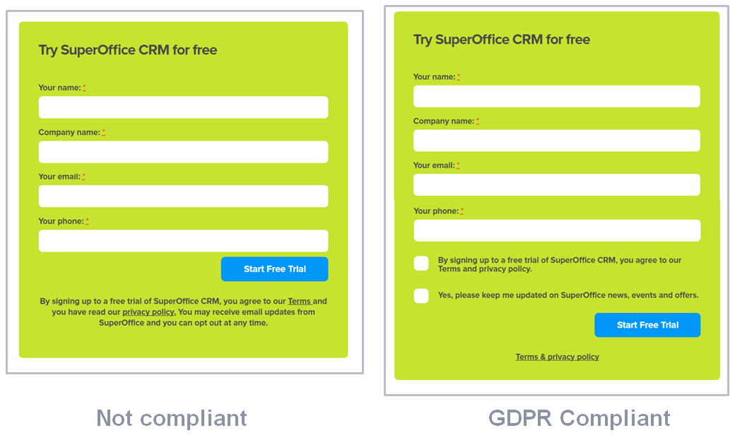 subscrição emailing gdpr