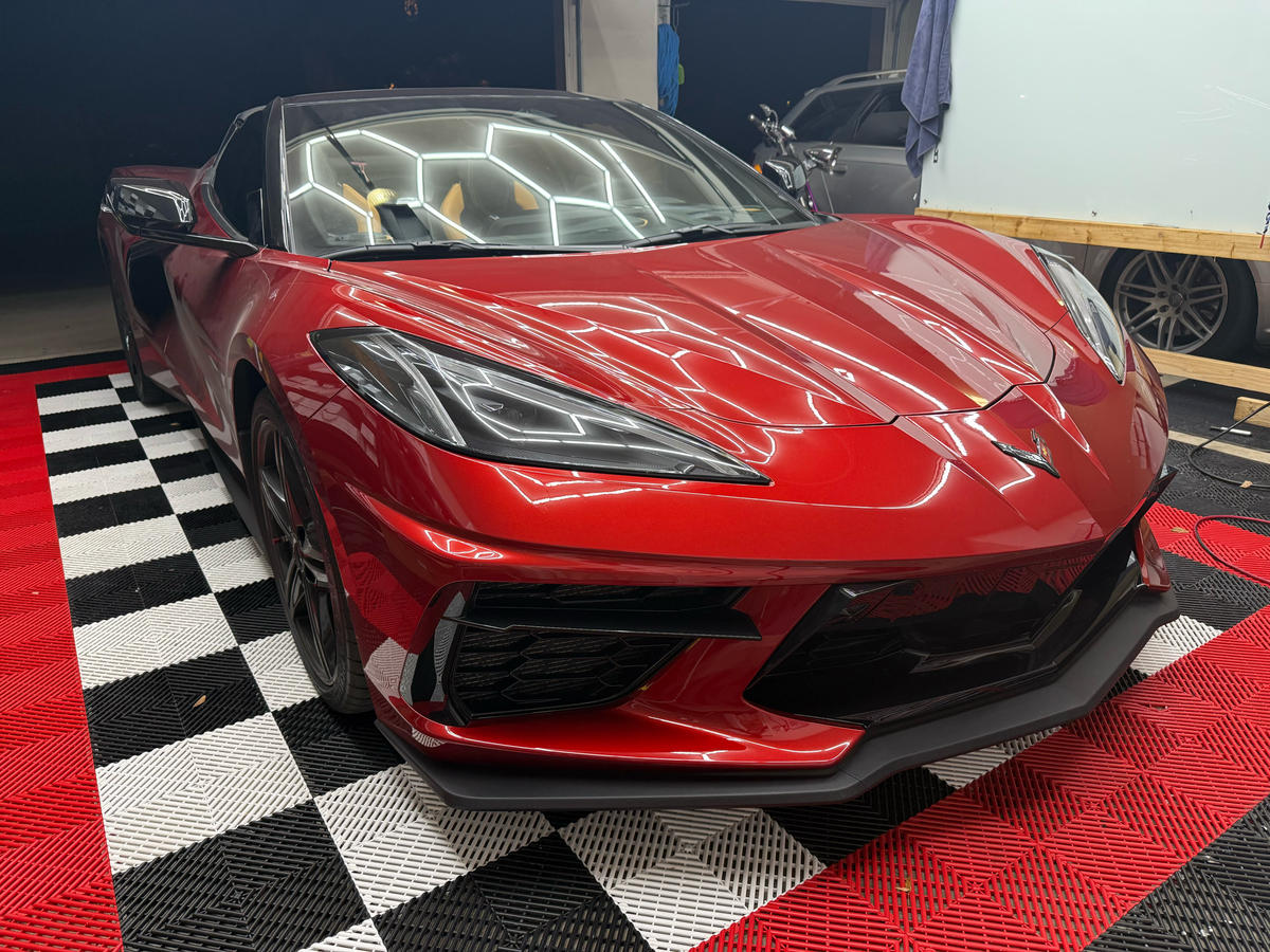 Professional automotive work in garage