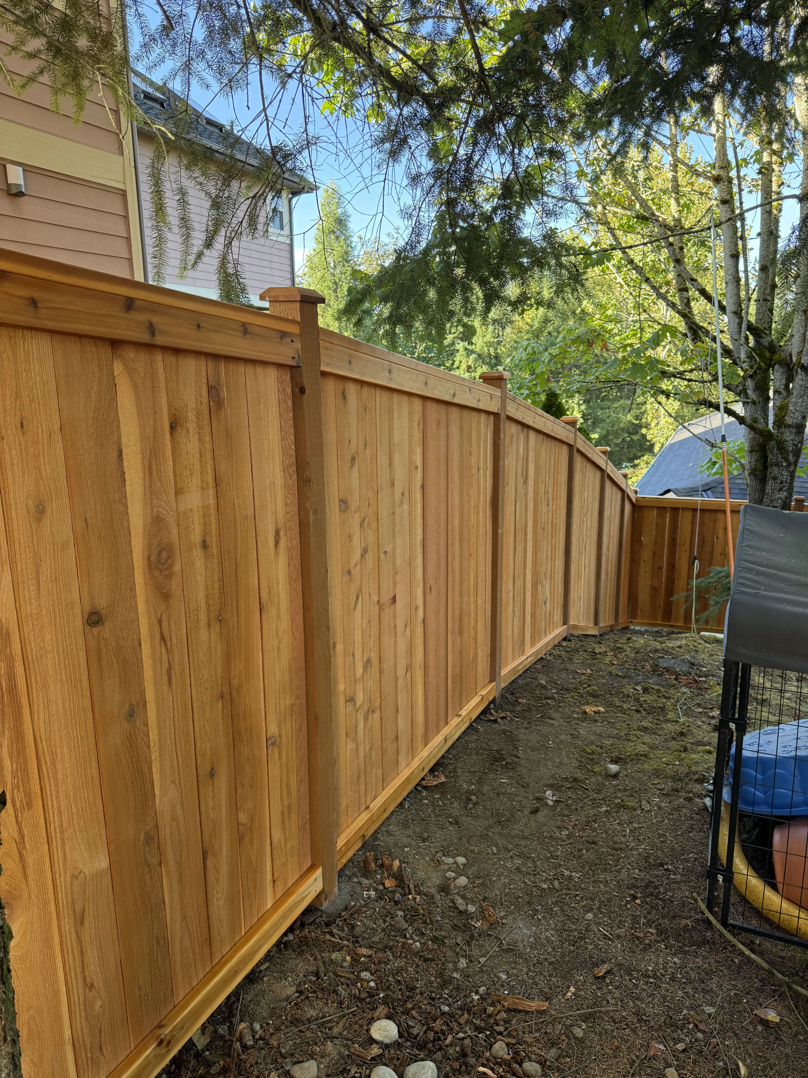 Professional picture frame fence installation