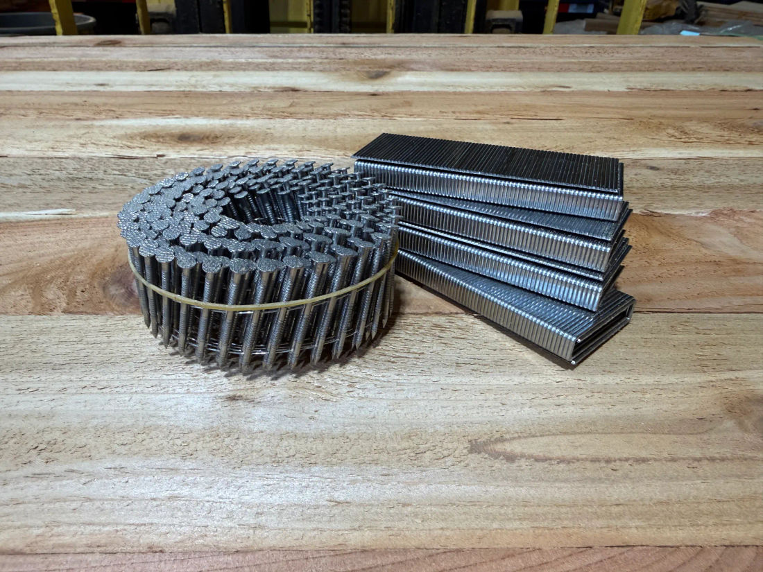Stainless steel staples used in MyFence.com fence construction