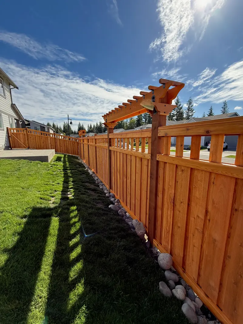 Bonney Lake backyard fence installation near Tehaleh service area