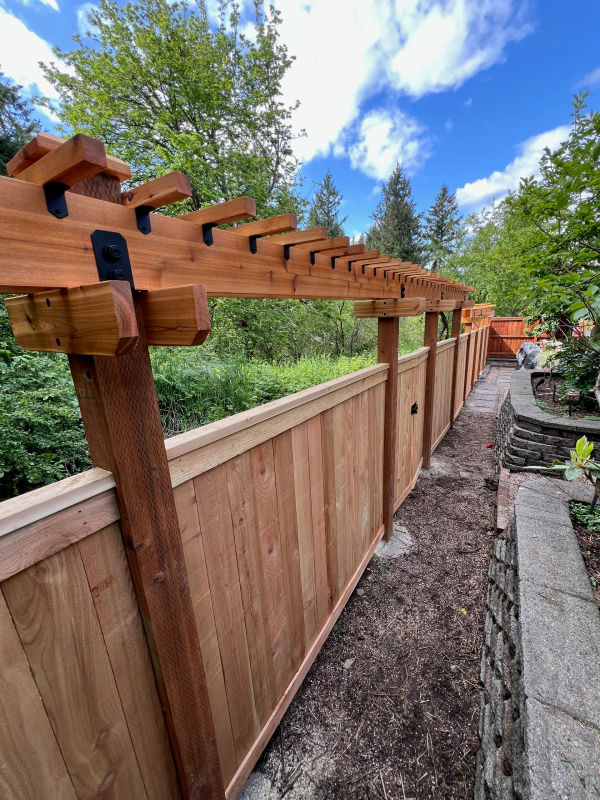 Cedar privacy fence installed by MyFence.com on a residential property in Covington WA