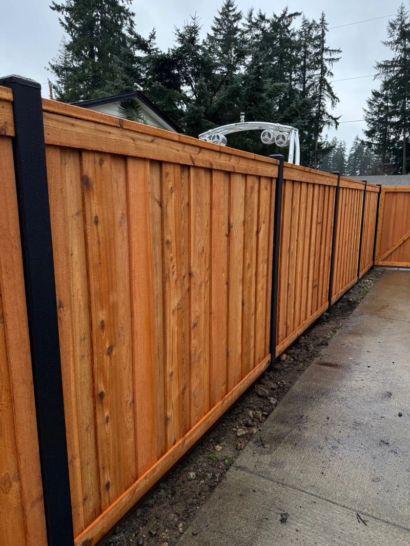 4x4 steel fence post installation example 2