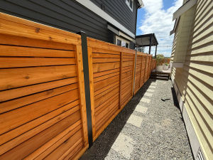 Ravenna Horizontal Slat Cedar Fence 11