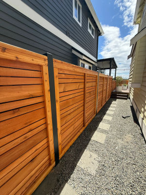 Ravenna Horizontal Slat Cedar Fence 12