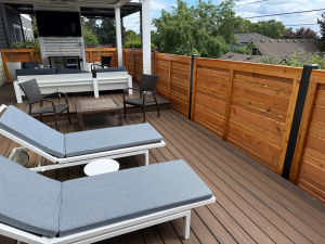 Ravenna Horizontal Slat Cedar Fence 15