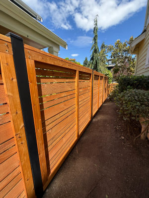 Ravenna Horizontal Slat Cedar Fence 3