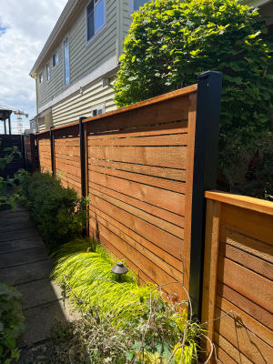 Ravenna Horizontal Slat Cedar Fence 7