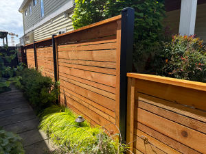 Ravenna Horizontal Slat Cedar Fence 8