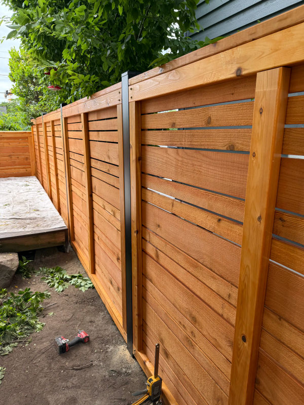 Seattle Horizontal Slat Cedar Fence 1