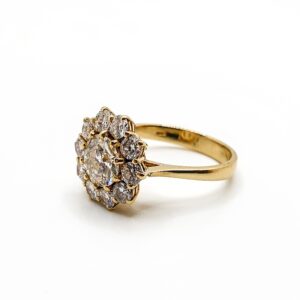 Anello antico inizi '900 in oro giallo 18 kt con Diamanti