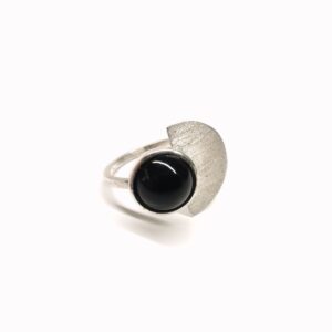 Anello Euclide in argento 925 e onice naturale