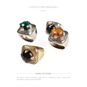 Anello Love is the Message in argento 925 e pietre naturali