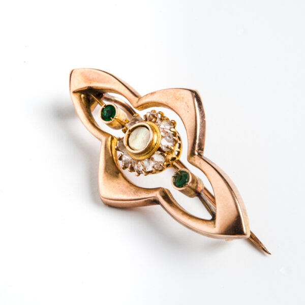 Spilla/Ciondolo Fiore Multi Cristallo Austriaco Tono Oro Nuovo - Foto 11