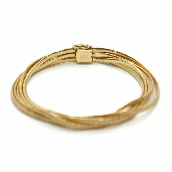 Bracciale vintage semirigido in oro giallo 18 kt con turchese