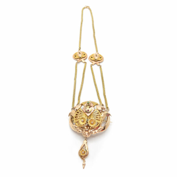 Collana antica Borbonica ‘Concertino’ primi ‘900 in oro 9 kt .3