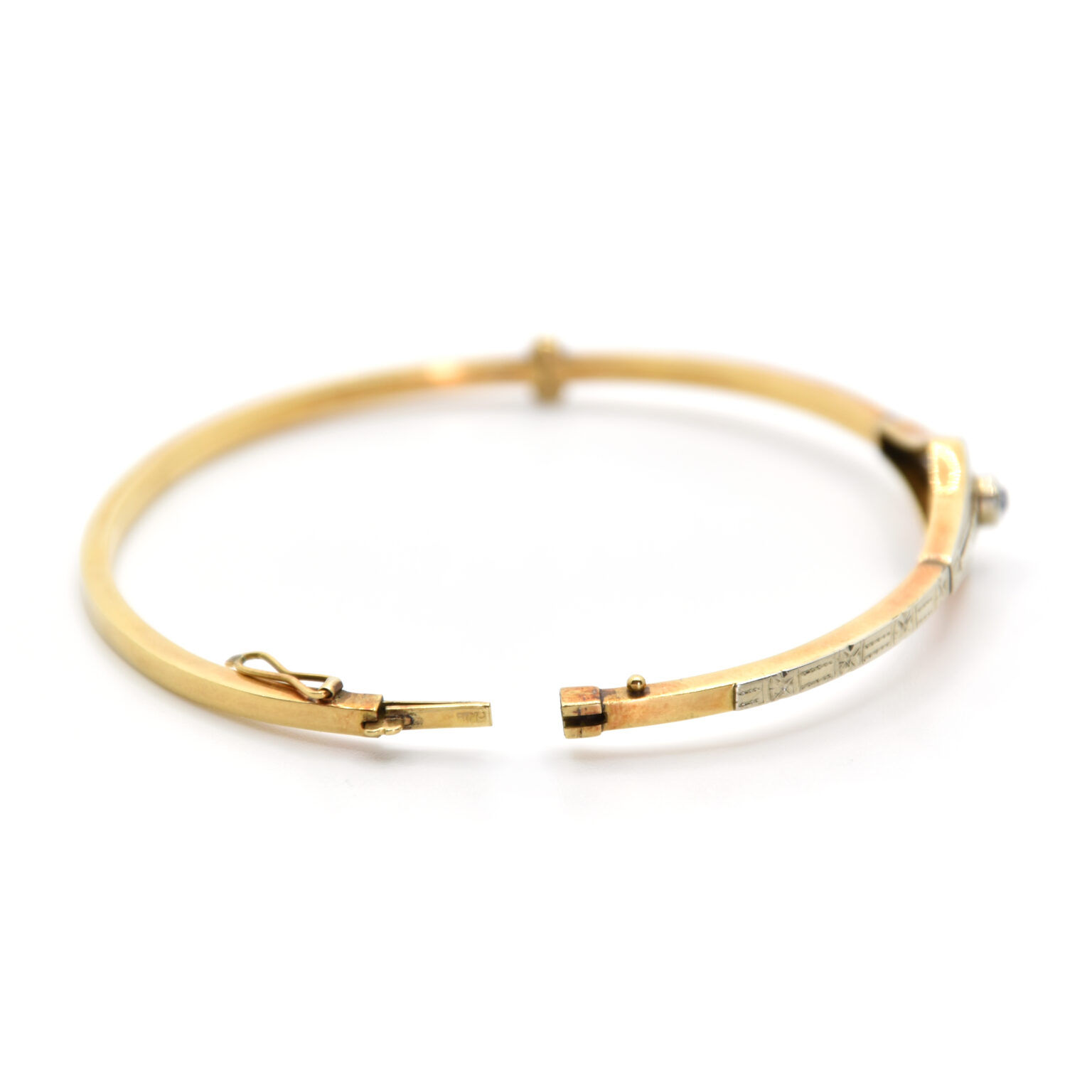 Braccile Oro 18kt Con Greca Laser E Medusa In Oro Bianco - MegaJoyas