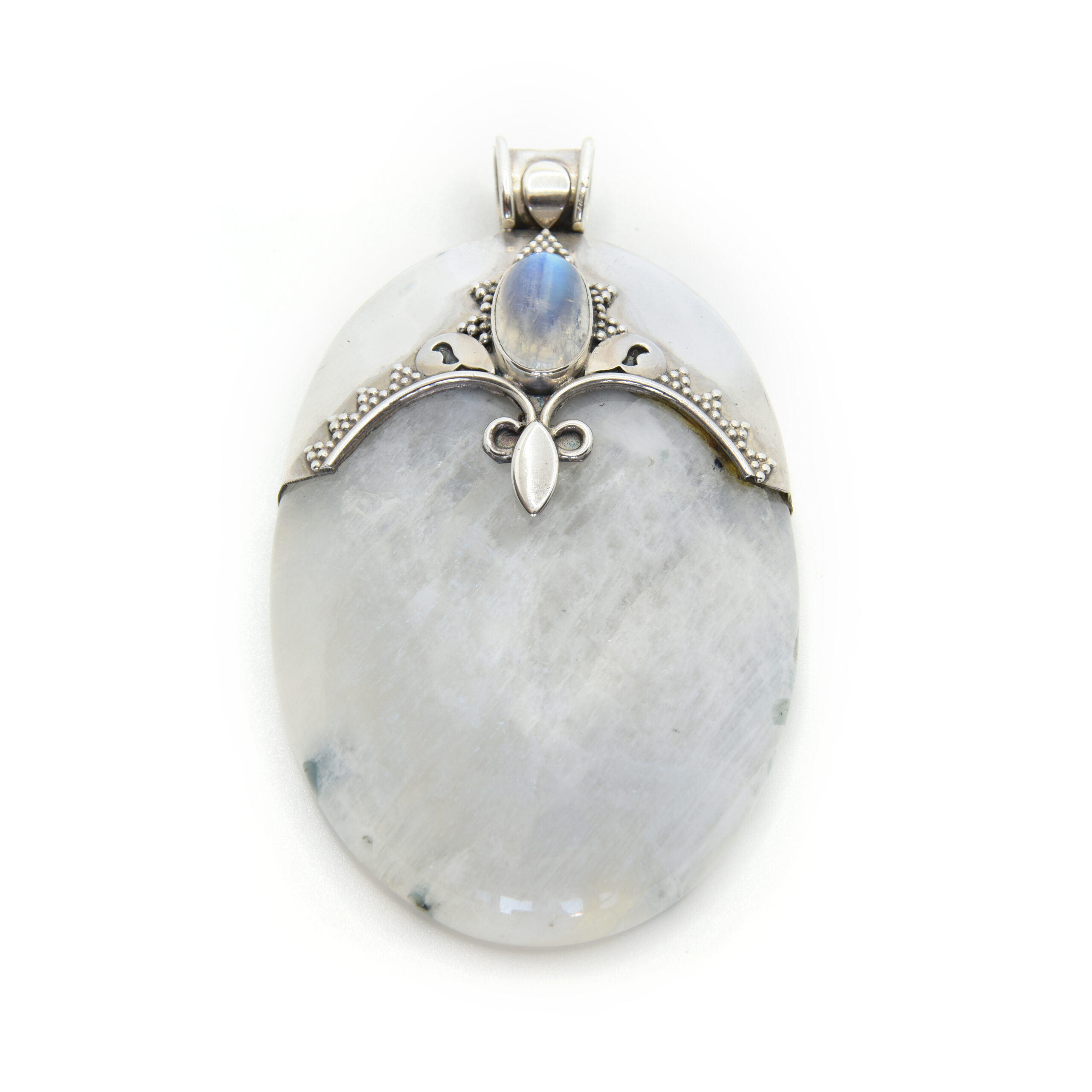 Mantraroma Collana Con Ciondolo In Argento 925 E Pietra Granato - Design Romantico Con Cordino In Cotone Vegano (Regolabile) - 5