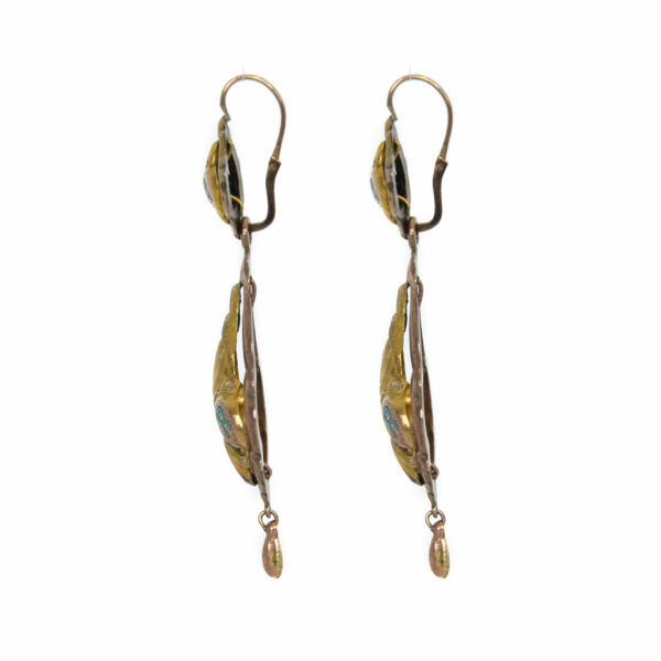Orecchini Pendenti Floreali Vintage A Loto - Bigiotteria Elegante Donna, Regalo Per Matrimonio E Feste