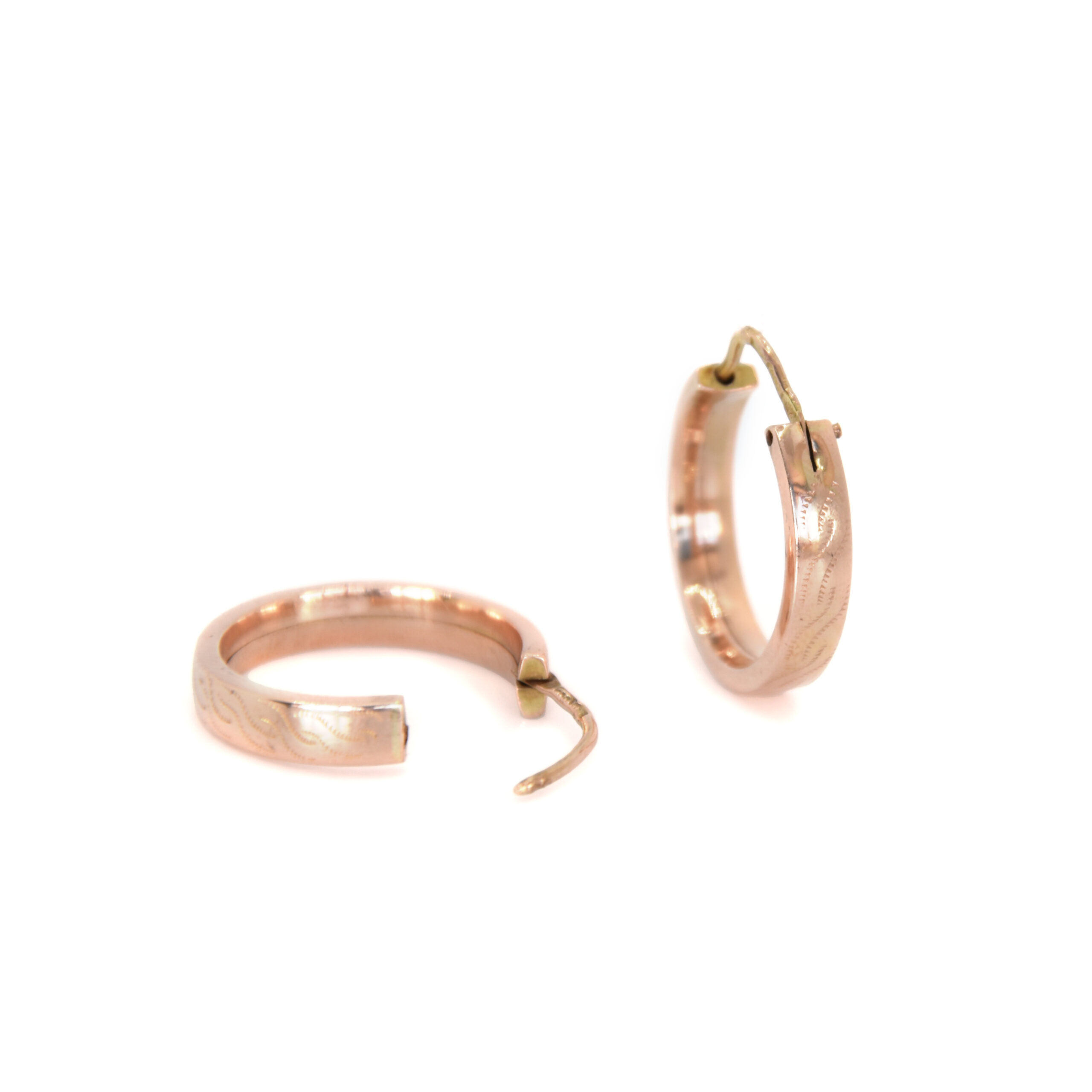 Orecchini a cerchio Ovali in argento rosa con perle Moon Girl Cuori