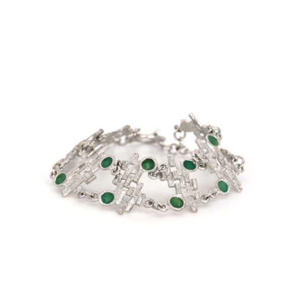 Amen Collection Bracciale Rosario AG925 Con Cristalli Verdi | Argento 925, Fatto In Italia, Lunghezza Regolabile