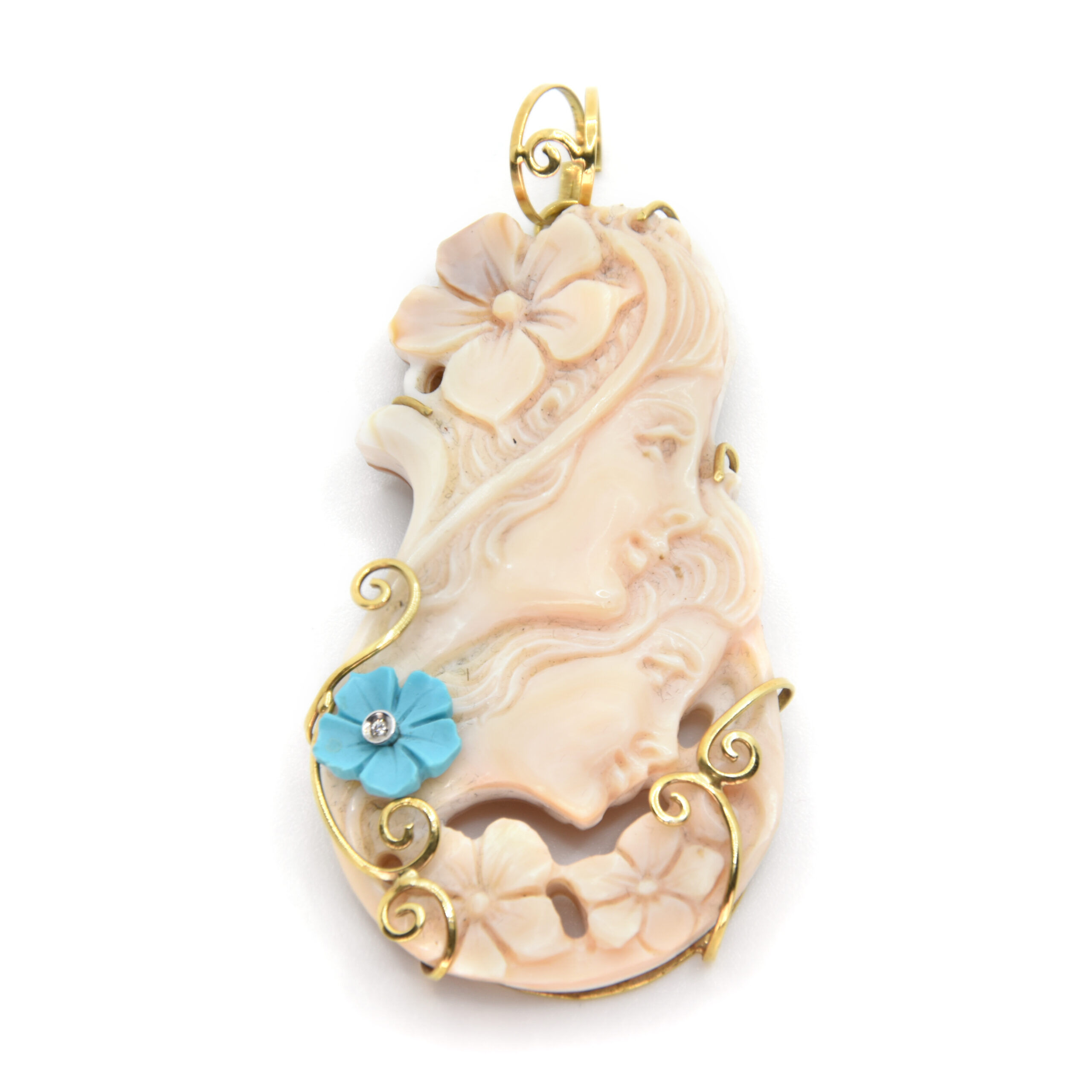 Collana Girasole Turchese Vintage Con Paillette E Perline - Gioiello Statement Oro - Regalo Originale Per Donna E Ragazza