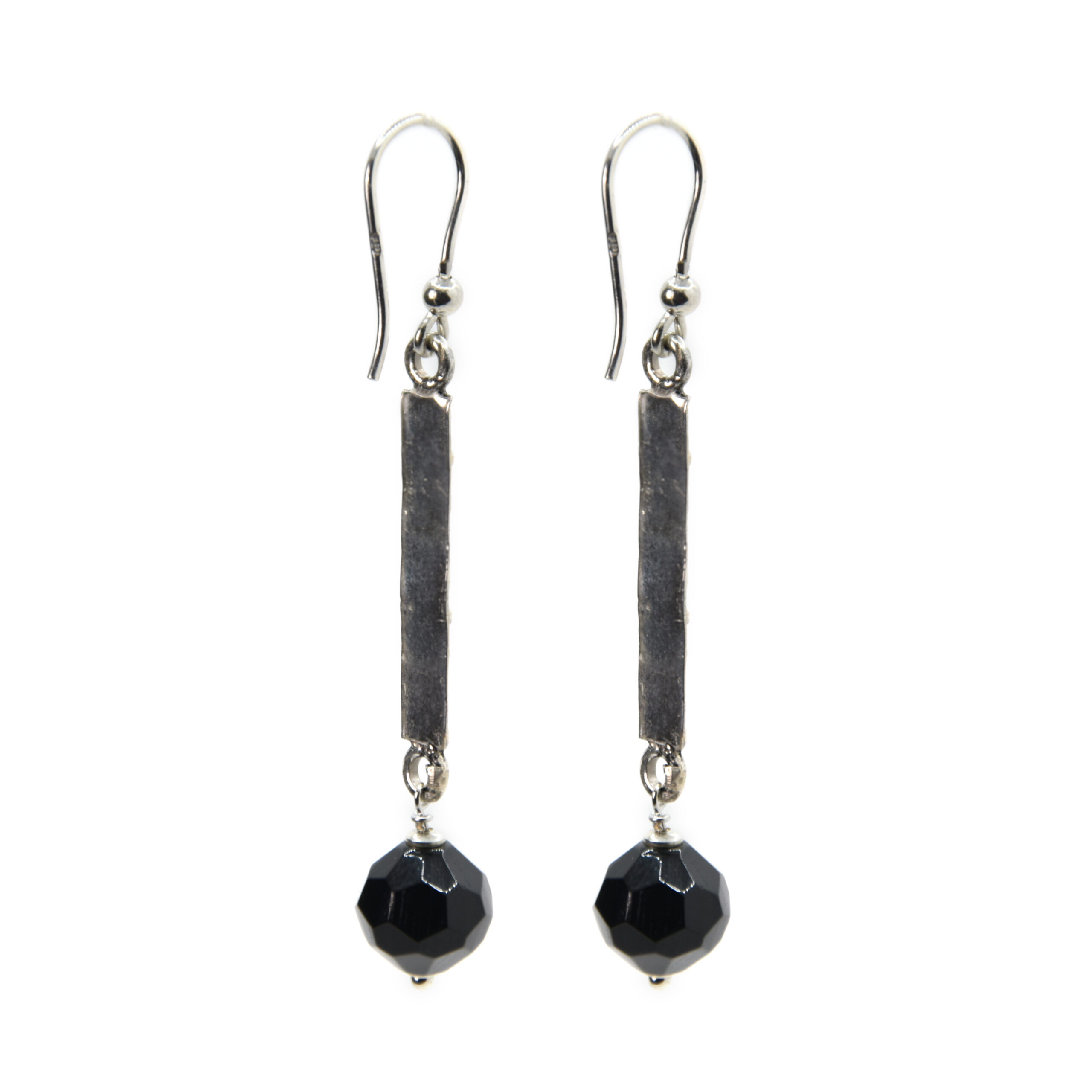 Orecchini pendenti in argento sterling 925 con sfera di onice