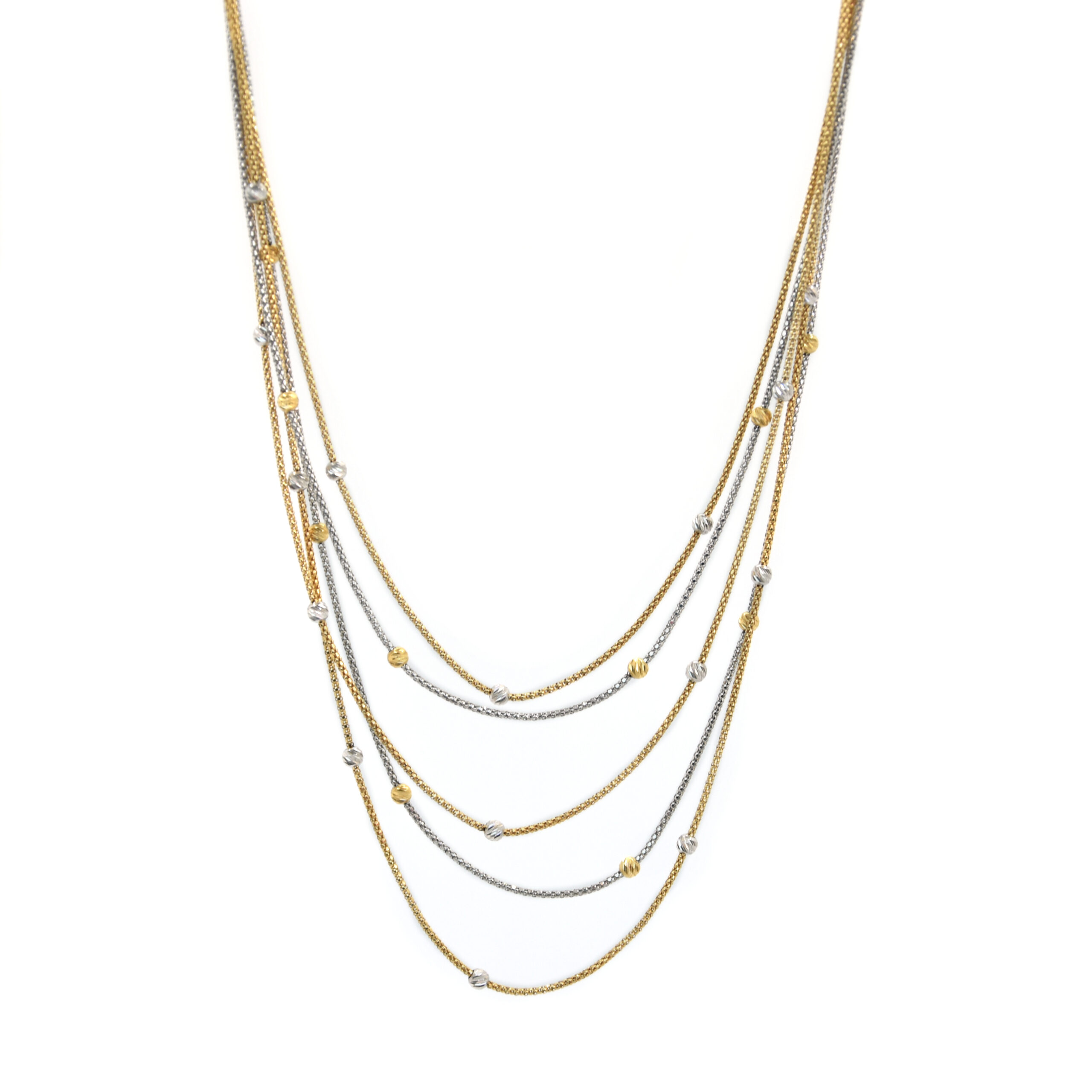 Collana Torchon Oro Bianco E Giallo 18 Carati