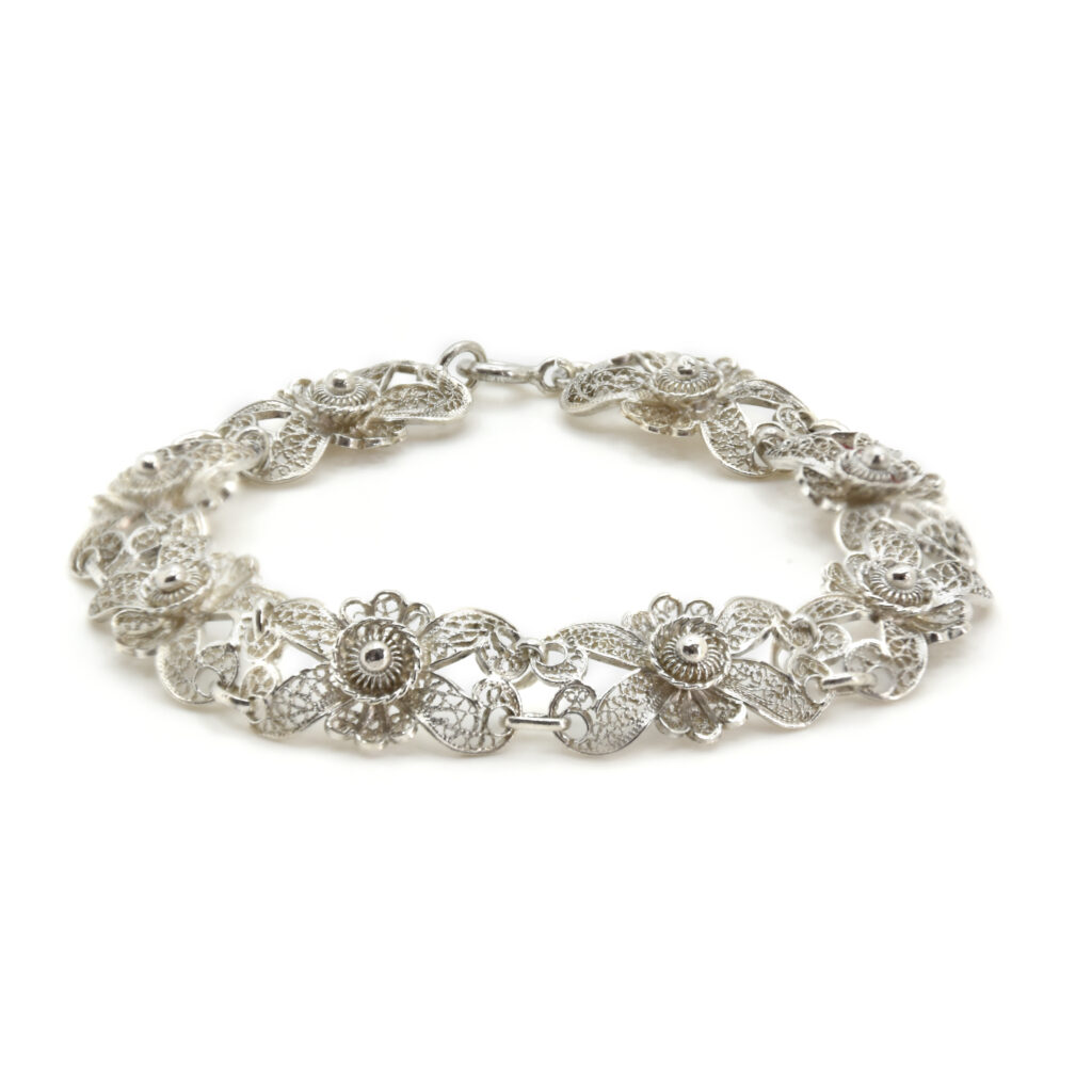 Elli Bracciale Per Donna In Argento 925 Placcato Oro Con Ciondoli A Mezzaluna, Stella E Filigrana, Pietra Di Luna