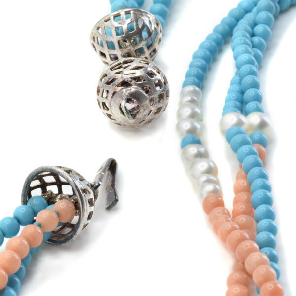 Collana con perline di turchese Kingman blu-verde da 4 mm, autentico turchese naturale con piccole perline rotonde, regalo. - Italia Collana con perline di turchese Kingman blu-verde da 4 mm, autentico turchese naturale con piccole perline rotonde, regalo. - Italia