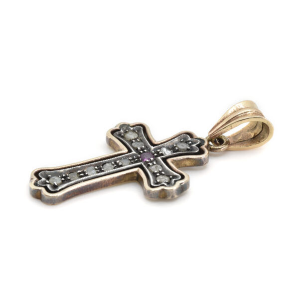 Antico ciondolo crocifisso in argento sterling, piccola croce in argento fatta a mano, croce ortodossa ucraina - Gioielli religiosi cristiani Antico ciondolo crocifisso in argento sterling, piccola croce in argento fatta a mano, croce ortodossa ucraina - Gioielli religiosi cristiani