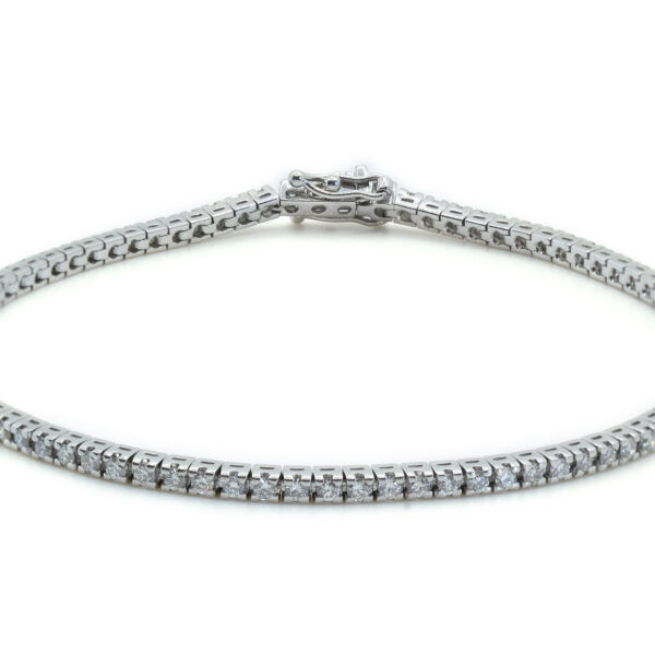 1.3 Bracciale tennis in oro bianco 18kt con diamanti 1,70ct