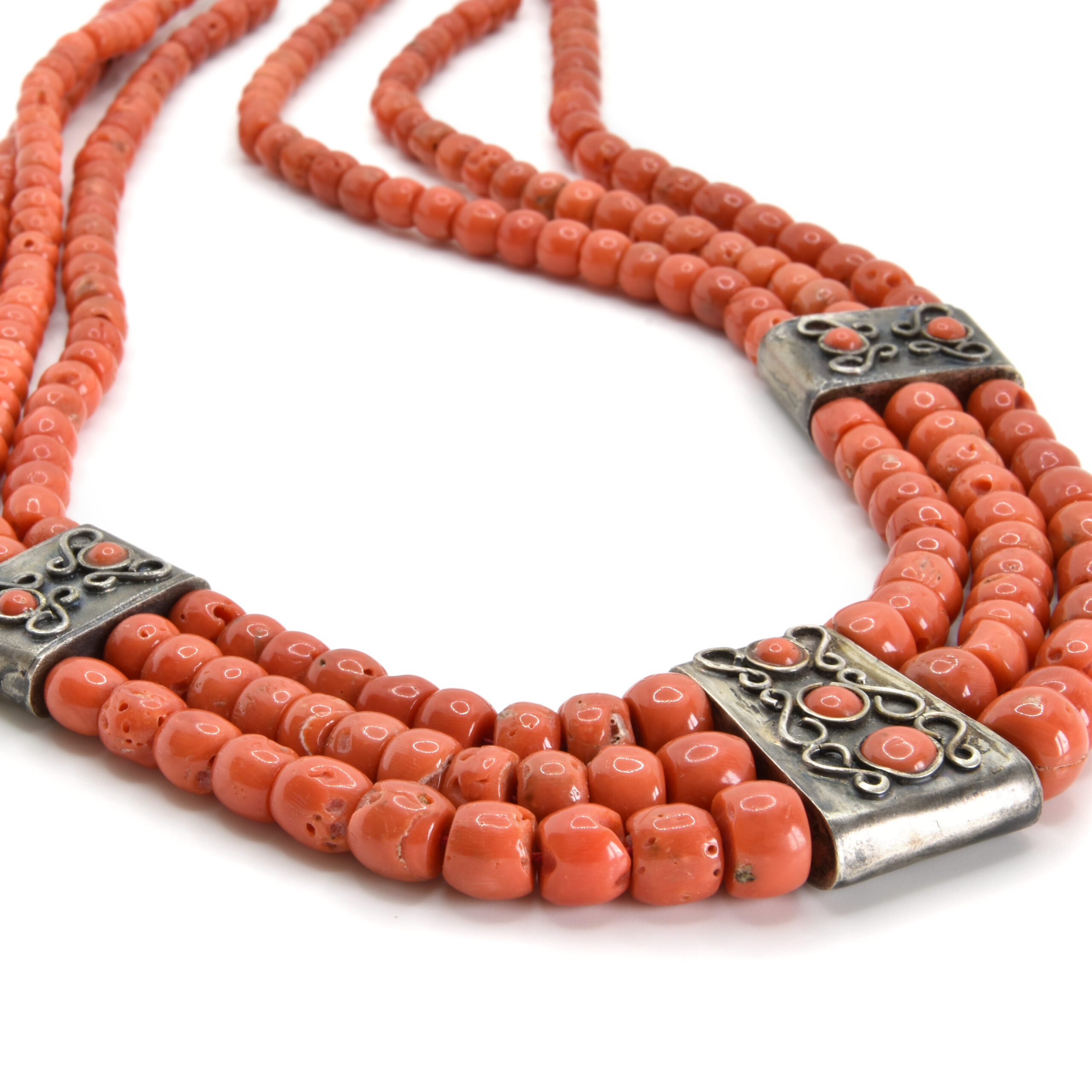 Collana In Corallo Naturale Rosso-Arancio 6mm – Argento 925, Lunghezza 43 Cm – Fatta A Mano In Germania - 3