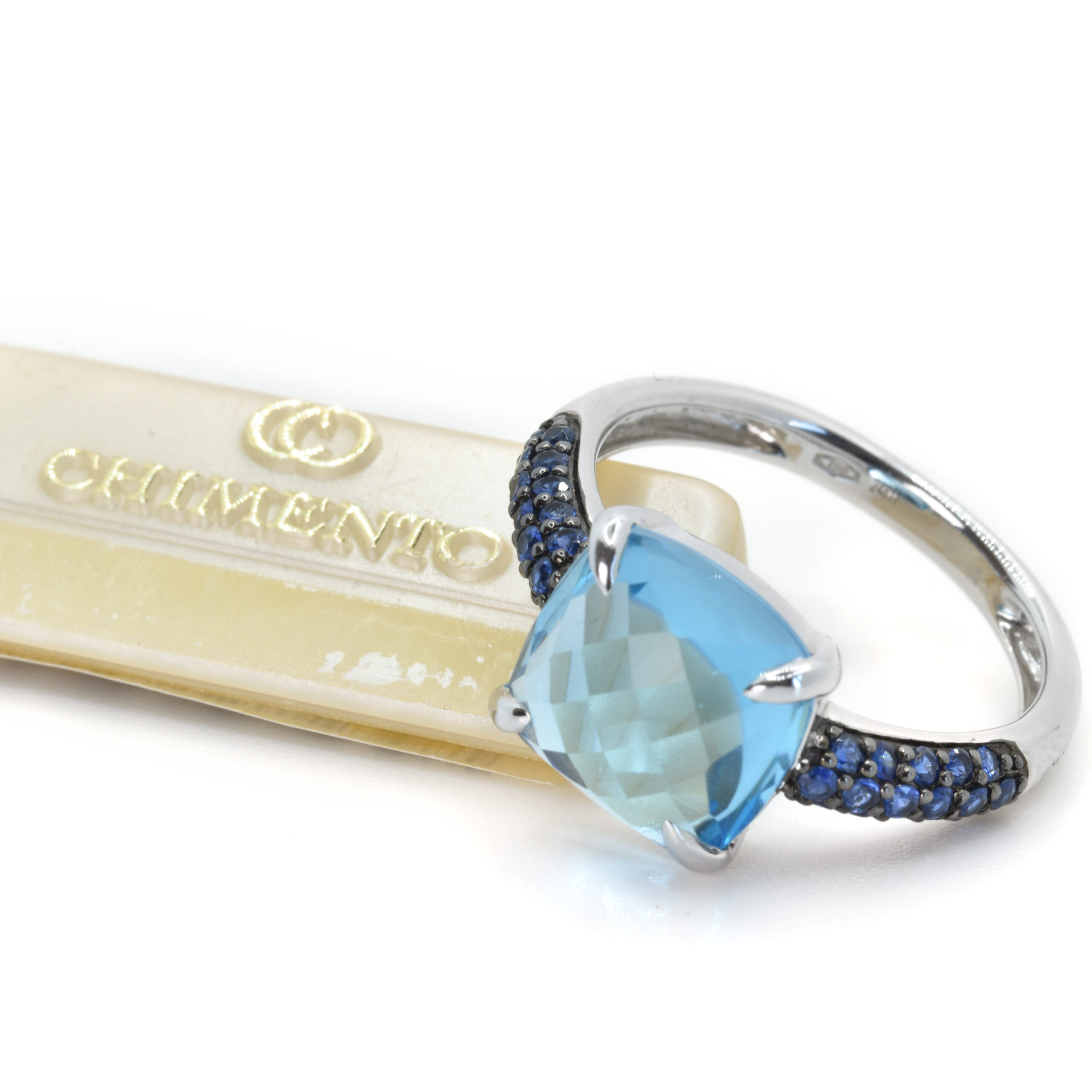 Blu -9  Anello Gioielli Fatti A Mano In Argento Sterling 925 Con Pietra Preziosa Topazio Blu Per Regalo~p128683756