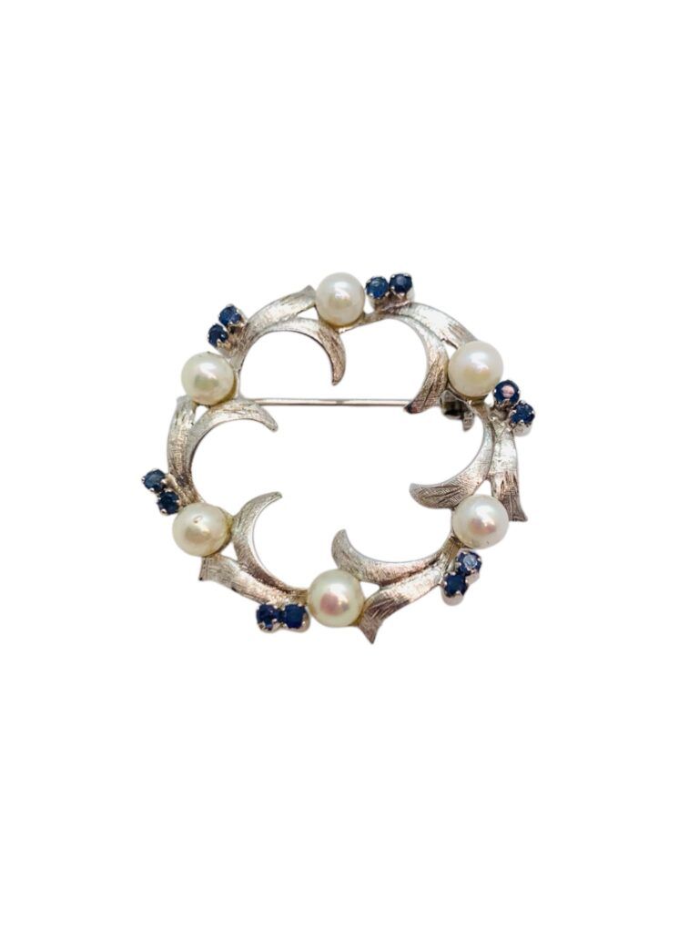 Spilla Vintage In Lana Con Camelia, Perle E Nappe - Fermaglio Per Capelli E Scialle - Accessorio Elegante Per Abiti, Regalo Di Nozze