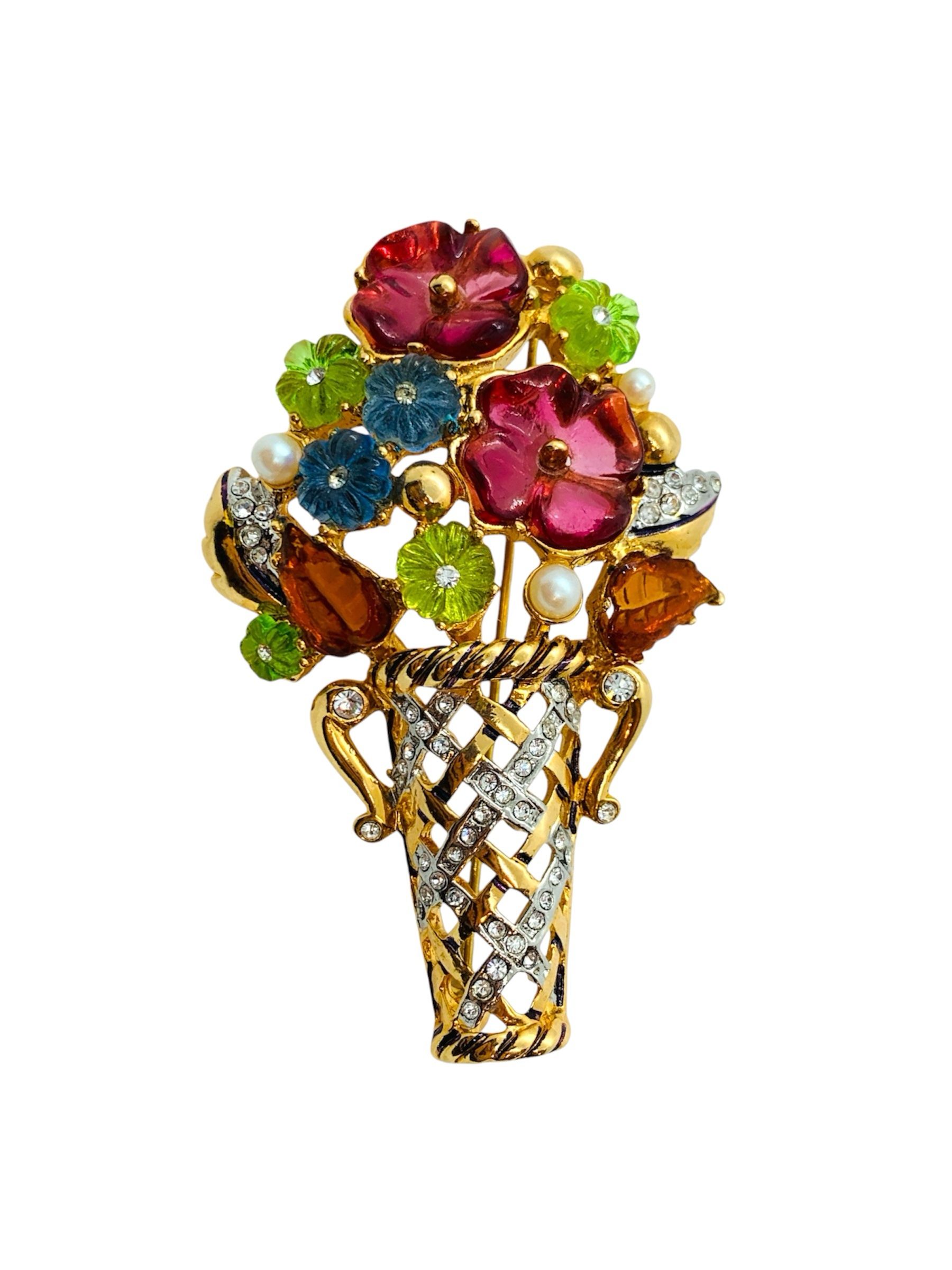 Morkopela Spilla A Fiore Vintage Con Strass Spilla In Metallo Cavo - Foto 1